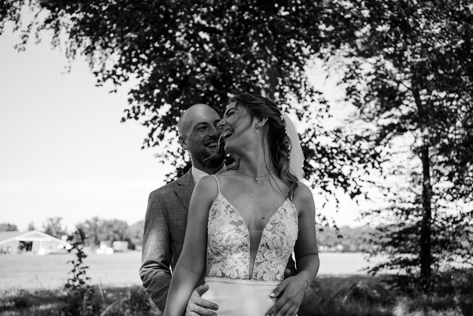 Fotoshoot van bruidspaar
